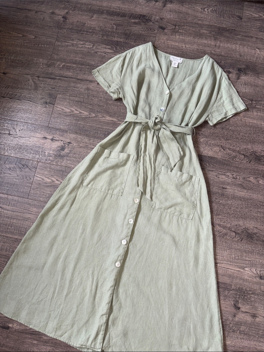 RACHEL ZOE Mint Green Button-Front Midi Dress